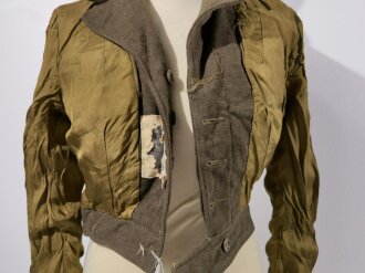 Canadian WWII ?, Ike Jacket for Women and Skirt, used, Skirt with a bunch of holes