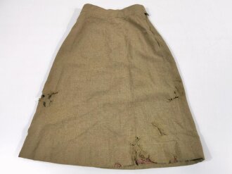 Canadian WWII ?, Ike Jacket for Women and Skirt, used, Skirt with a bunch of holes