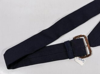 WWII, british or canadian women´s services, blue belt with leather overdrawn buckle, used condition