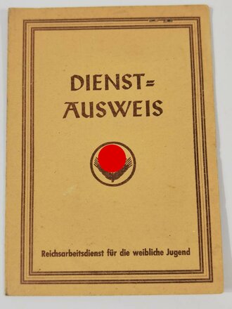RAD Reichsarbeitsdienst, Reichsarbeitsdienst für die weibliche Jugend, Dienstausweis , Stuttgart, 1941, sehr guter Zustand