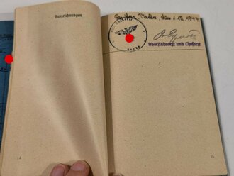 DRK Deutsches Rotes Kreuz, Verwendungsbuch , Kassel, 1944, sehr guter Zustand
