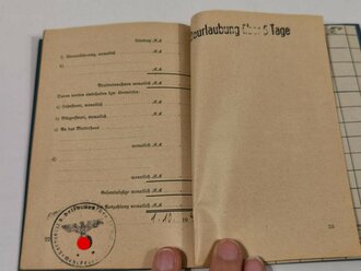 DRK Deutsches Rotes Kreuz, Verwendungsbuch , Kassel, 1944, sehr guter Zustand