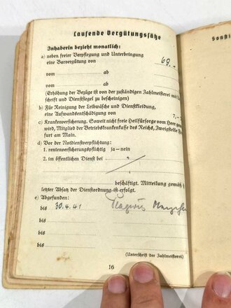 Einsatzbuch für Nachrichtenhelferinnen des Heeres, , Gießen 1944, gebrauchter Zustand