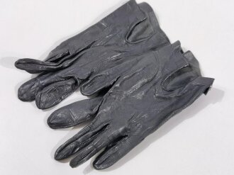 Frankreich, Paar schwarze Damen Lederhandschuhe "Edeltan, Made in France",verschiedene Grüßen 6 & 7 3/4, sehr guter gebrauchter Zustand