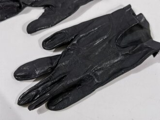 Frankreich, Paar schwarze Damen Lederhandschuhe "Edeltan, Made in France",verschiedene Grüßen 6 & 7 3/4, sehr guter gebrauchter Zustand