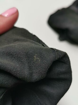 Frankreich, Paar schwarze Damen Lederhandschuhe "Edeltan, Made in France",verschiedene Grüßen 6 & 7 3/4, sehr guter gebrauchter Zustand