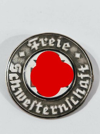 Reichsbund der Freien Schwestern und Pflegerinnen, Brosche 1. Form, groß, 38 mm, rückseitig Klebereste