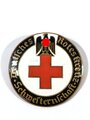 Deutsches Rotes Kreuz, Brosche "Schwesternschaft", 2. Form, groß, 42 mm, rückseitig Klebereste und "Karlsruhe"