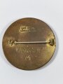 Deutsches Rotes Kreuz, Brosche "Schwesternschaft", 2. Form, groß, 42 mm, rückseitig Klebereste und "Karlsruhe", entnazifiziert (!)