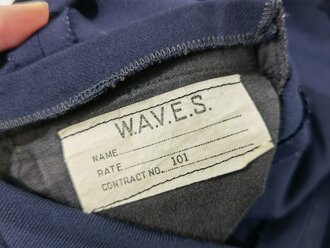 U.S. WWII, WAVES Women Accepted for Volunteer Emergency Service in the Navy, Blue Service Dress Skirt with "CONMAR/USA" Zipper, very good condition