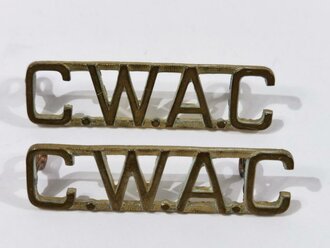 Canada WWII, CWAC Canadian Women´s Army Corps, Pair of Shoulder Titles, 46 mm, used good condition