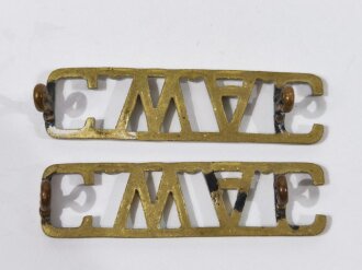 Canada WWII, CWAC Canadian Women´s Army Corps, Pair of Shoulder Titles, 46 mm, used good condition