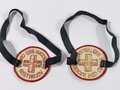 U.S. WWII, "American Red Cross Volunteer", Pair of Armbands, ca. 7 cm, very good condition