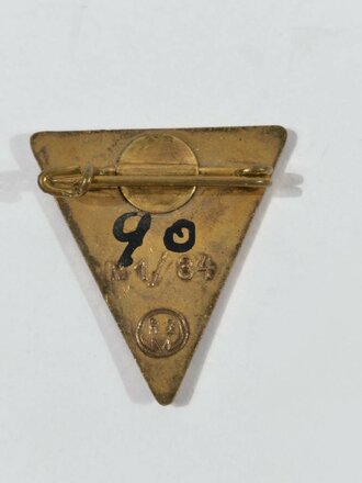 Nationalsozialistische Frauenschaft (NSF), Mitgliedsabzeichen, 5. Form, 27 mm, vorderseitig Klebereste, rückseitige Beschriftung