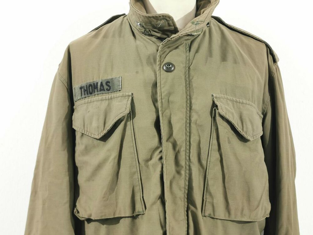U.S. M65 field jacket. Used, no label, size Large, 130,00