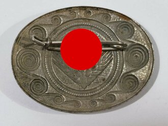 Reichsarbeitsdienst der weiblichen Jugend (RAD/wj), Erinnerungsbrosche in Silber, Buntmetall versilbert, 43 mm