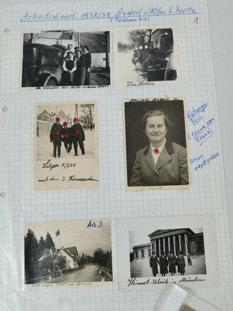 Umfangreicher Nachlass einer RAD Angehörigen und späteren Luftnachrichten Oberhelferin. Ausweis, Papiere, diverse Fotos ( dabei auch Zivil , Nachkrieg und Repros)