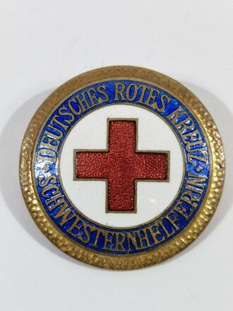 Deutschland nach 1945, DRK Deutsches Rotes Kreuz, Brosche für Schwesternhelferin, Buntmetall, emailliert, 35 mm
