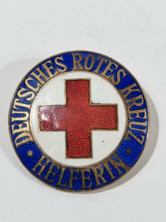 Deutschland nach 1945, DRK Deutsches Rotes Kreuz, Brosche für Helferin, Buntmetall, emailliert, 30 mm