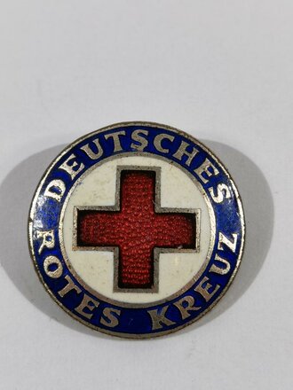 Deutschland nach 1945, DRK Deutsches Rotes Kreuz, Brosche, Buntmetall versilbert, emailliert, 27 mm