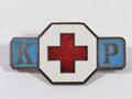 Kaiserreich, Deutsches Rotes Kreuz, Brosche für Krankenpflegerin, Nr. 3102, Buntmetall versilbert, emailliert, 44 mm