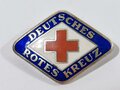 Deutschland nach 1945, DRK Deutsches Rotes Kreuz, Brosche, Buntmetall versilbert, emailliert, 37 mm