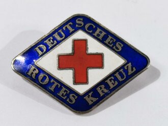 Deutschland nach 1945, DRK Deutsches Rotes Kreuz, Brosche, Buntmetall versilbert, emailliert, 37 mm