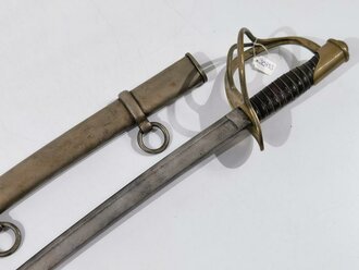 U.S. Civil War, Cavalry Saber and steel Scabbard, Model 1860, made by Emerson & Silver New Jersey, 110 cm (43"), good condition