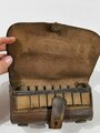 U.S. Civil War, Henry Cartridge Box .44, No. 2, 24 belt loops inside, brown leather, ca. 11 x 18 x 4 cm,1860s, used condition