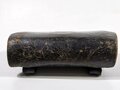 U.S. Civil War, Henry Cartridge Box, No. 2, wooden inlay for 4 cartridges, black leather, ca. 11 x 18 x 4 cm,1860s, used condition