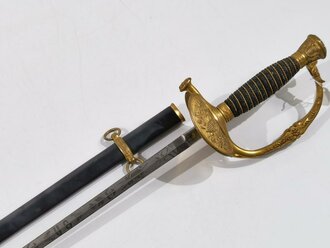 U.S. Civil War, Officer´s Sword with Scabbard, Model 1860, made by Baker & McKenny New York, Blade 74 cm (29") total 96 cm, good condition