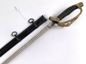 Preussen, Infanterie Offiziers Degen IOD89. Otto Merten Solingen, ungereinigtes Stück, die Scheide original lackiert