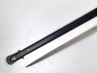 Preussen, Infanterie Offiziers Degen IOD89. Otto Merten Solingen, ungereinigtes Stück, die Scheide original lackiert