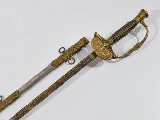 U.S. Army, Fine Presentation Officer´s Sword with Scabbard, Model 1860, Blade Etching "Capt. J. G. Frothingham 1869-1887", made by Bent & Bush Boston Massachusetts, Blade 79 cm (31")  total 99 cm, good condition