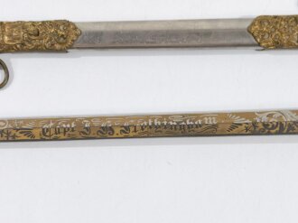 U.S. Army, Presentation Officer´s Sword with Scabbard, Model 1860, Blade Etching "Capt. J. G. Frothingham 1869-1887", made by Bent & Bush Boston Massachusetts, Blade 79 cm (31")  total 99 cm, good condition. Original ?