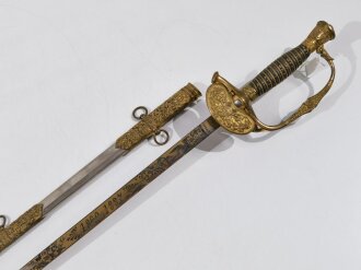 U.S. Army, Presentation Officer´s Sword with Scabbard, Model 1860, Blade Etching "Capt. J. G. Frothingham 1869-1887", made by Bent & Bush Boston Massachusetts, Blade 79 cm (31")  total 99 cm, good condition. Original ?