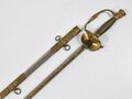 U.S. Army, Fine Presentation Officer´s Sword with Scabbard, Model 1860, Blade Etching "Capt. J. G. Frothingham 1869-1887", made by Bent & Bush Boston Massachusetts, Blade 79 cm (31")  total 99 cm, good condition