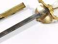 U.S. Civil War, Officers´s Sword with leather Scabbard and mother of pearl Grip, Blade 77 cm (30") total 91 cm (36"), good condition, scabbard 2 times broken