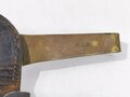 U.S. Civil War, M1855 Socket Bayonet with steel M1873 Scabbard and leather Frog with brass US Medaillon, Blade 46 cm (18") 56 cm (22") total, good condition