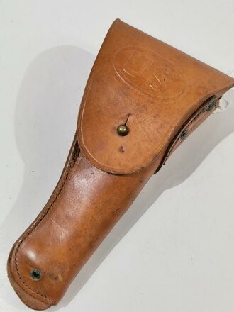 U.S. WWI, AEF Leather Holster M1916 for Colt M1911, "WARREN LEATHER GOODS CO. 1918 J.A.O.", dated 1918, ca. 27 x 13 x 6 cm, very good condition