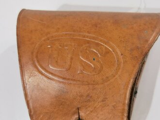 U.S. WWI, AEF Leather Holster M1916 for Colt M1911, "WARREN LEATHER GOODS CO. 1918 J.A.O.", dated 1918, ca. 27 x 13 x 6 cm, very good condition