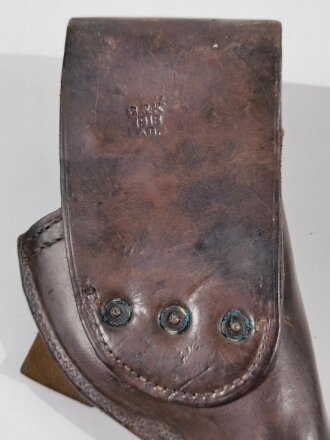 U.S. WWI, AEF Leather Holster M1909  for Revolver M1917, "G.&K 1918 A.G.", dated 1918, ca. 32  x 14 x 5 cm, very good condition