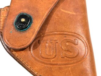 U.S. WWII ?, Leather Holster for Victory Revolver with lift dot, "R.I.A./V.I.A.", ca. 25  x 13 x 5 cm, very good condition