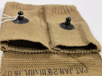 U.S. WWI, AEF Double/Twin Magazine Pouch M1912 for Colt M1911, "Mills", dated April 1918, 14 x 10 x 2 cm, vgc