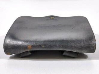 U.S. Civil War, Henry Cartridge Box/Pouch .44, No. 1, 24 belt loops inside, black leather, ca. 14 x 17 x 4 cm, good used condition