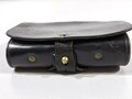 U.S. Civil War, Henry Cartridge Box/Pouch .44, No. 1, 24 belt loops inside, black leather, ca. 14 x 17 x 4 cm, good used condition