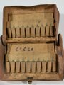 U.S. Army Indian Wars, M1874 McKeever Cartridge Box/Pouch for 45-70 Springfield Rifle and Palmer Brace System, 2nd Type/Pattern, ca. 10 x 14 x 4 cm, used condition, tap for clip is loose