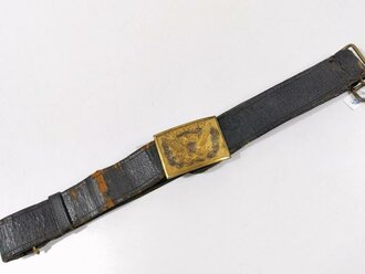 U.S. Army Indian Wars/Spanish American War, Officer´s Belt with Buckle, Buckle 5 x 7,5 cm, belt buckle in good used condition, leather brittle and cracked