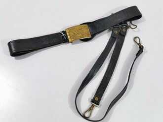 U.S. Army Indian Wars/Spanish American War, Officer´s Sword Belt with Buckle and sword hangers, used