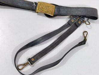 U.S. Army Indian Wars/Spanish American War, Officer´s Sword Belt with Buckle and sword hangers, used